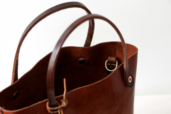 高級牛革斜め掛けショルダーバッグ２Wayバッグポーチ袋付き茶色 8枚目の画像