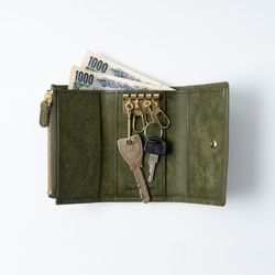 [數量有限 / Pueblo Oliva] 鑰匙包和錢包意大利植鞣皮革 第7張的照片