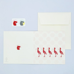 二つ折りカード【封筒・シール付】ハシビロコウ　2種セット 3枚目の画像
