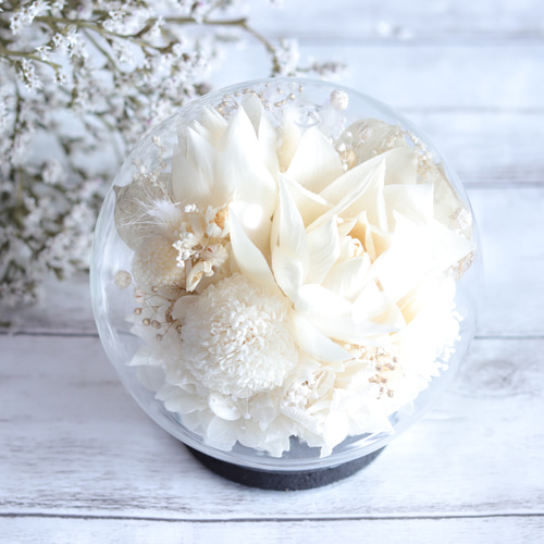 大切な方に贈る仏花】輪菊と蓮・ピンクパルフェ～＊プリザーブド