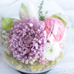 大切な方に贈る仏花～輪菊とピンポンマム・スイートライラック～＊プリザーブドフラワー 5枚目の画像