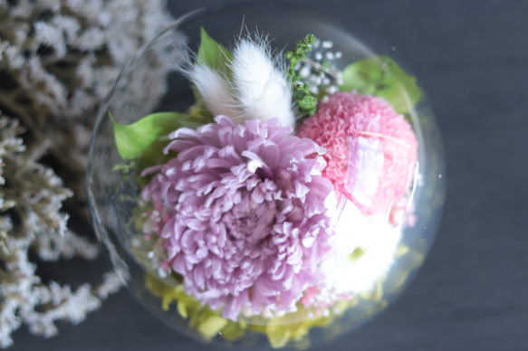 大切な方に贈る仏花～輪菊とピンポンマム・スイートライラック～＊プリザーブドフラワー 12枚目の画像