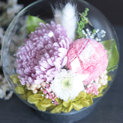 大切な方に贈る仏花～輪菊とピンポンマム・スイートライラック～＊プリザーブドフラワー 13枚目の画像