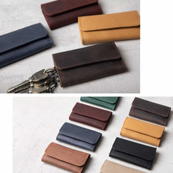 [成對套裝優惠] Creema 專屬成對鑰匙包 手掌大小智慧鑰匙 真皮 HAK033 第5張的照片