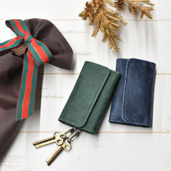 [成對套裝優惠] Creema 專屬成對鑰匙包 手掌大小智慧鑰匙 真皮 HAK033 第2張的照片