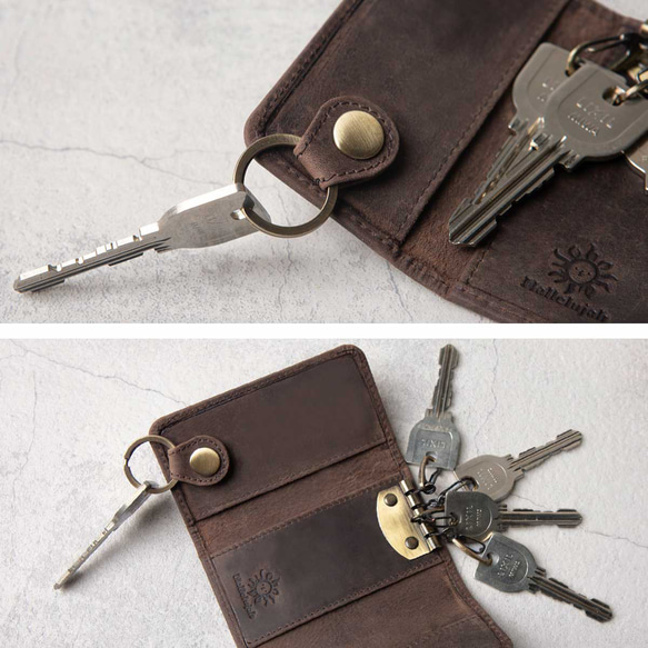 [成對套裝優惠] Creema 專屬成對鑰匙包 手掌大小智慧鑰匙 真皮 HAK033 第10張的照片
