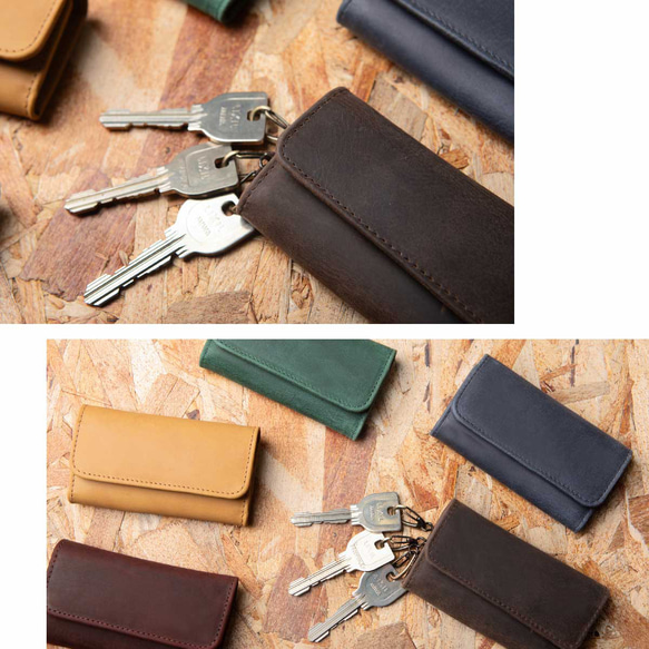 [成對套裝優惠] Creema 專屬成對鑰匙包 手掌大小智慧鑰匙 真皮 HAK033 第15張的照片