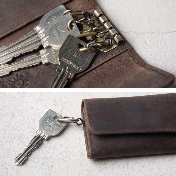 [成對套裝優惠] Creema 專屬成對鑰匙包 手掌大小智慧鑰匙 真皮 HAK033 第11張的照片