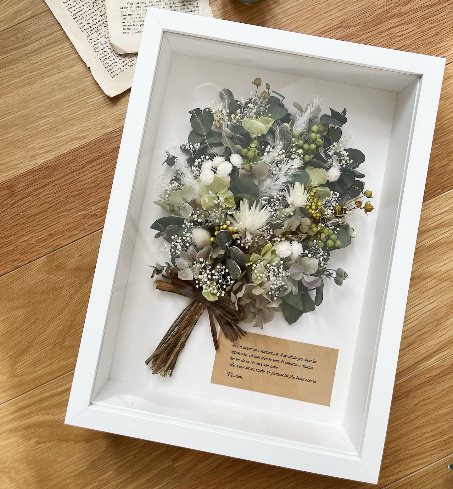【送料無料】選べるカラー｜ドライフラワーフレームブーケアレンジ