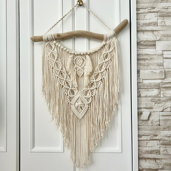 流木マクラメタペストリーN1 タペストリー・壁掛け ミ・アンジュ