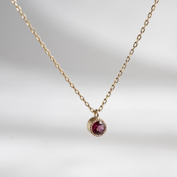 Garnet birthstone necklace [P033K18/K10RG] 1枚目の画像