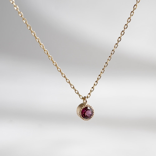 Garnet birthstone necklace [P033K18/K10RG] ネックレス・ペンダント 