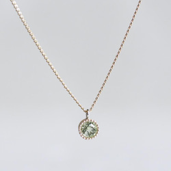 Green sapphire birthstone necklace [P033K18/K10GS] 1枚目の画像