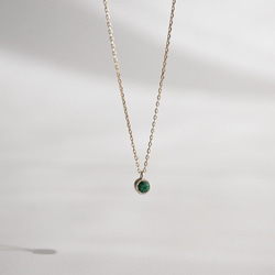 Green sapphire birthstone necklace [P033K18/K10GS] 4枚目の画像