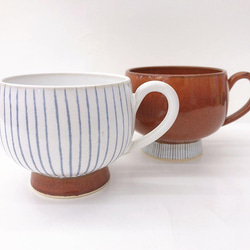 【清水焼】和モダンスープカップ ストライプ 6枚目の画像
