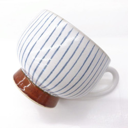 【清水焼】和モダンスープカップ ストライプ 4枚目の画像