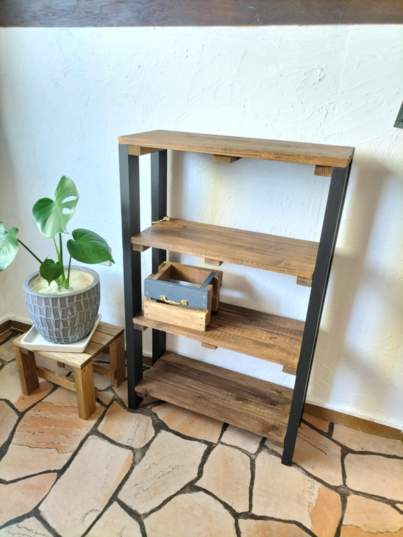 水色 4段 引き出し ウッドシェルフ ハンドメイド 家具 【公式通販】