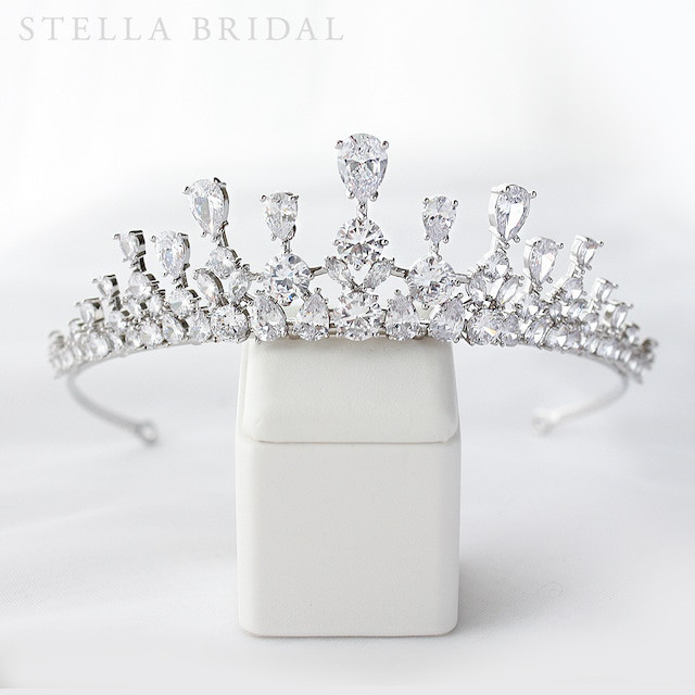 キュービックジルコニア ウェディングティアラ マルレーン II