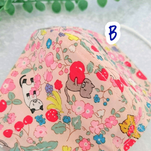 幼児　子ども　立体マスク　薄手　ダブルガーゼ使用　フィルターポケット付　まとめ買いがお得です ピンク系 5枚目の画像