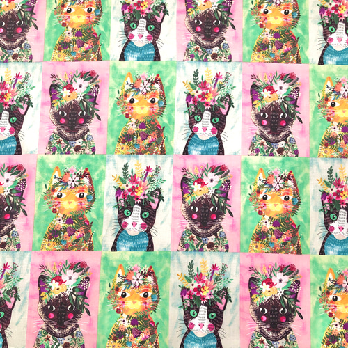 再販】USAコットン パネル生地 FREE SPIRIT Mia Charro FLORAL PETS