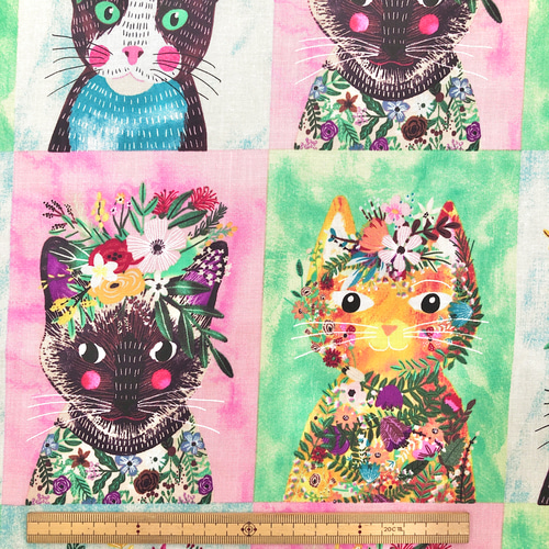 再販】USAコットン パネル生地 FREE SPIRIT Mia Charro FLORAL PETS