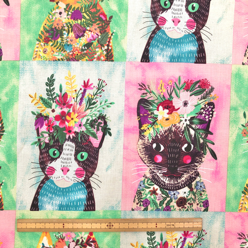 再販】USAコットン パネル生地 FREE SPIRIT Mia Charro FLORAL PETS
