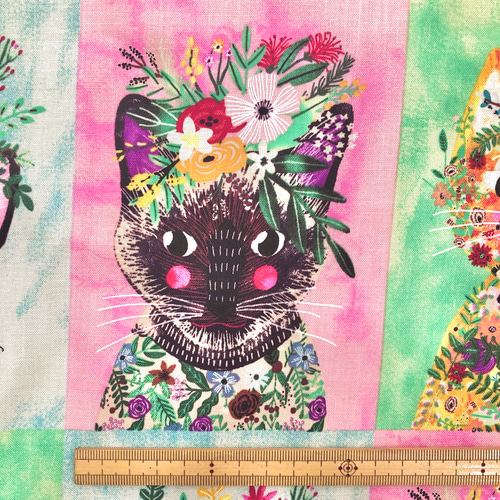 再販】USAコットン パネル生地 FREE SPIRIT Mia Charro FLORAL PETS