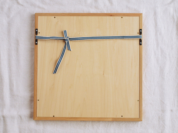 木製 鏡「四角に丸」ヒノキ材10　ミラー 4枚目の画像