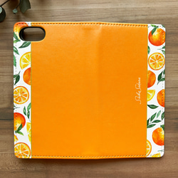 バレンシアオレンジの手帳型スマホケース みかん オレンジ iphone13 iphone15 iphone14 4枚目の画像