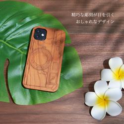 おしゃれな木製 iphoneケース レトロシリーズ カメラ iphone 15 14 13 12 ウッド se 11 2枚目の画像