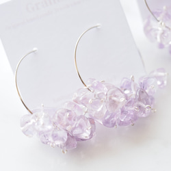 ラベンダーアメジストピアス Labender Amethyst earrings  P0047 3枚目の画像