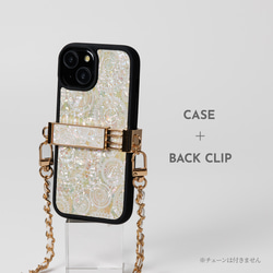 ☆天然貝 螺鈿アート【 iPhone / Galaxy 対応】ホワイトレース ｜HQ スマホケース 8枚目の画像