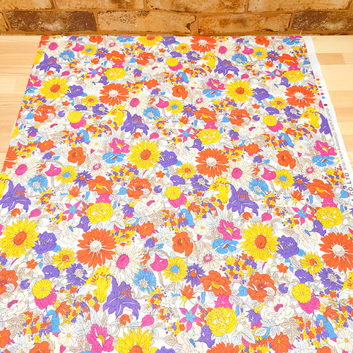 ローン生地【50×110cm】 花柄 花 鮮やか カラフル 綺麗 おしゃれ