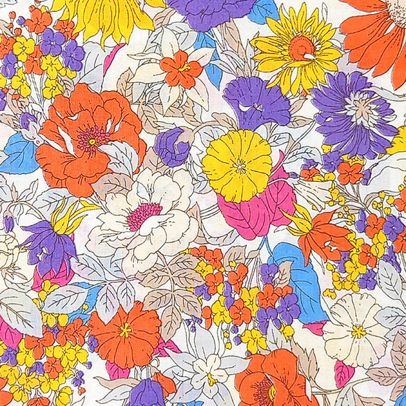 ローン生地【50×110cm】 花柄 花 鮮やか カラフル 綺麗 おしゃれ 薄手 生地 布 3枚目の画像