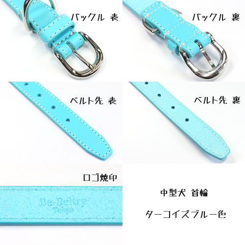 送料無料】本革首輪〈中型犬〉幅21mm 首回り～40cm(長さ選択可
