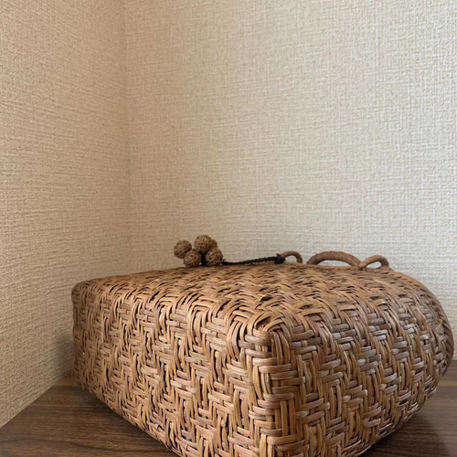 山葡萄 山葡萄籠バッグ 手作り 山葡萄かごバッグ 亀甲編み 内布