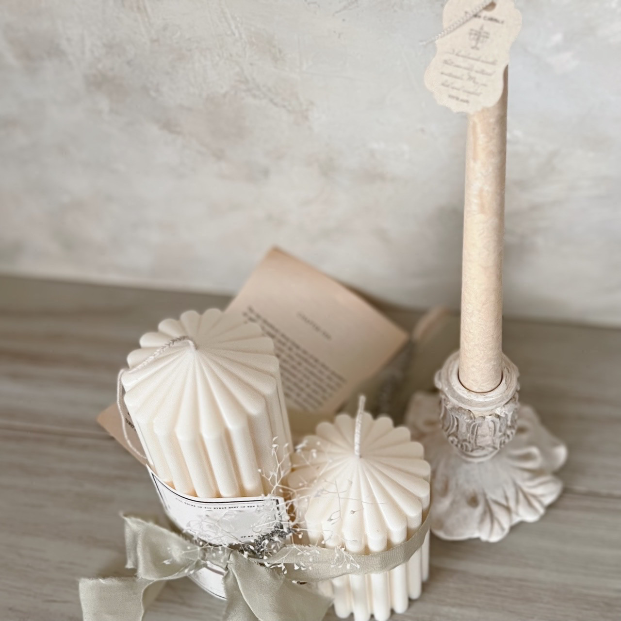 特集掲載 シルクリボンのキャンドル ウェルカムスペース　結婚祝い ウエディング 装飾　ブライダル