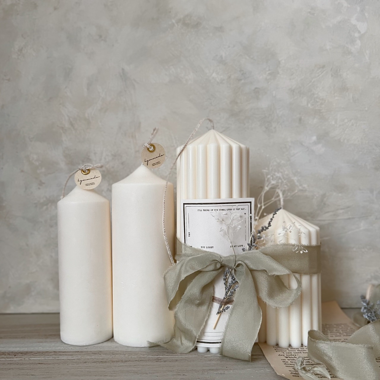 特集掲載 シルクリボンのキャンドル ウェルカムスペース　結婚祝い ウエディング 装飾　ブライダル