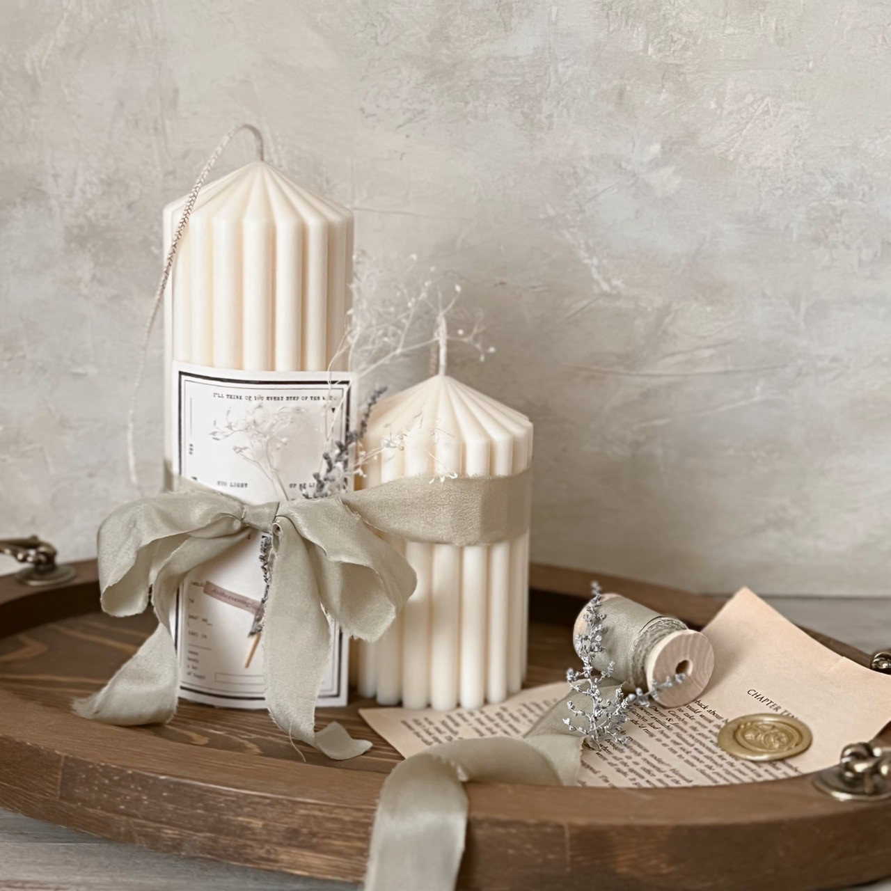 特集掲載 シルクリボンのキャンドル ウェルカムスペース　結婚祝い ウエディング 装飾　ブライダル
