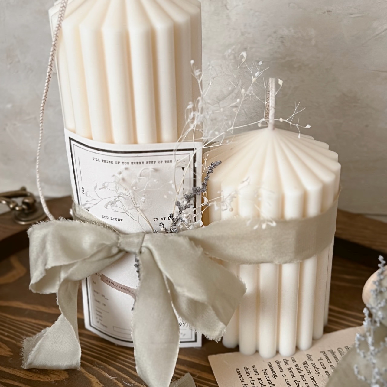 特集掲載 シルクリボンのキャンドル ウェルカムスペース　結婚祝い ウエディング 装飾　ブライダル