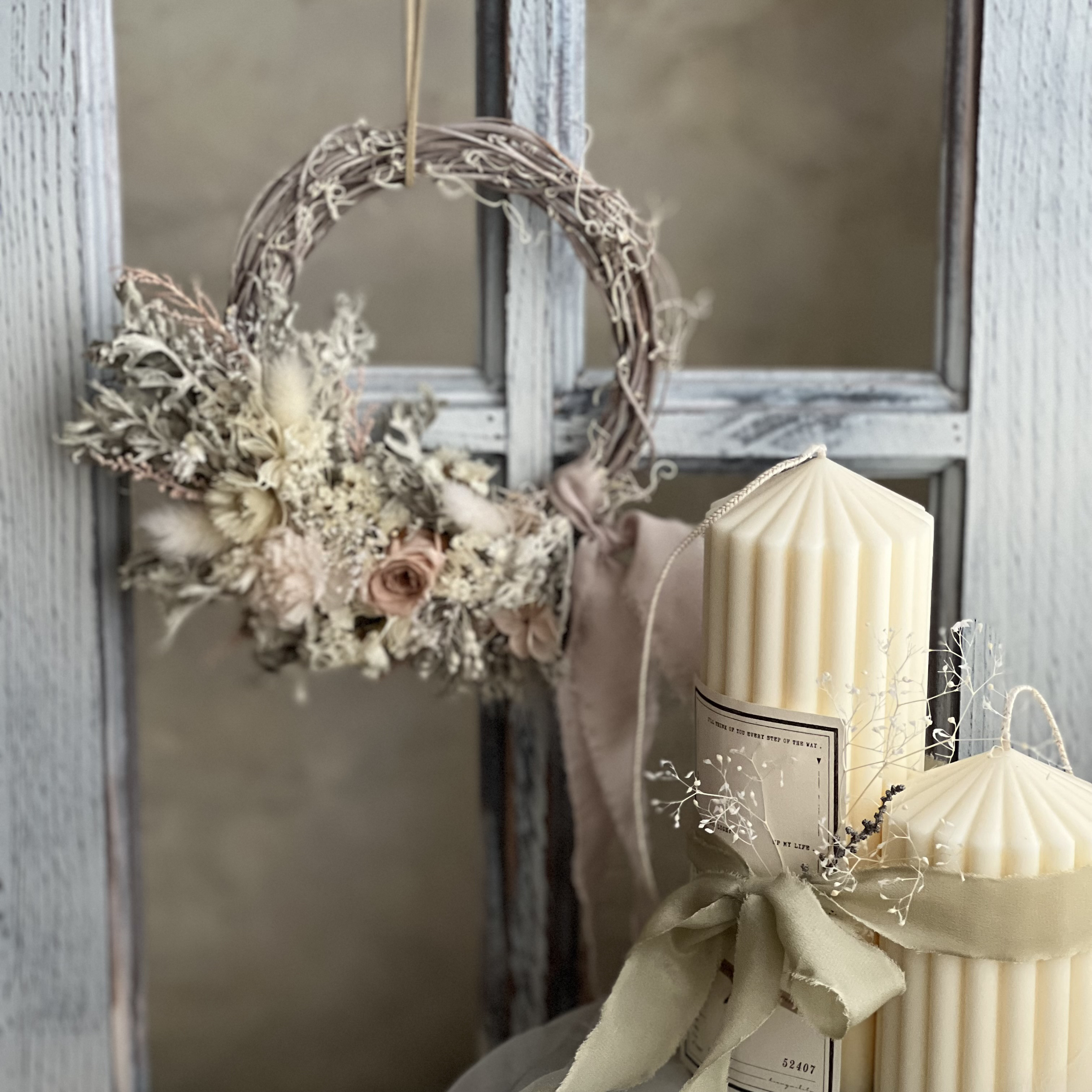 特集掲載 シルクリボンのキャンドル ウェルカムスペース　結婚祝い ウエディング 装飾　ブライダル