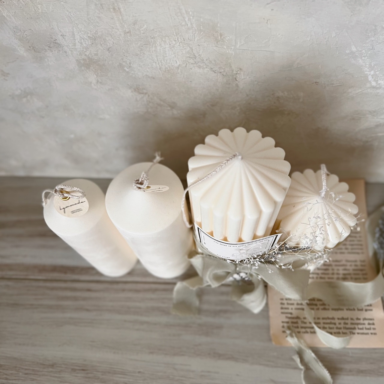 特集掲載 シルクリボンのキャンドル ウェルカムスペース　結婚祝い ウエディング 装飾　ブライダル