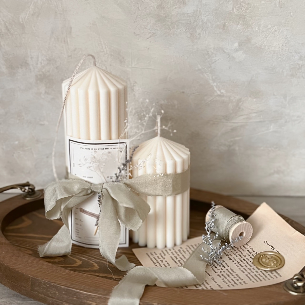 特集掲載 シルクリボンのキャンドル ウェルカムスペース　結婚祝い ウエディング 装飾　ブライダル