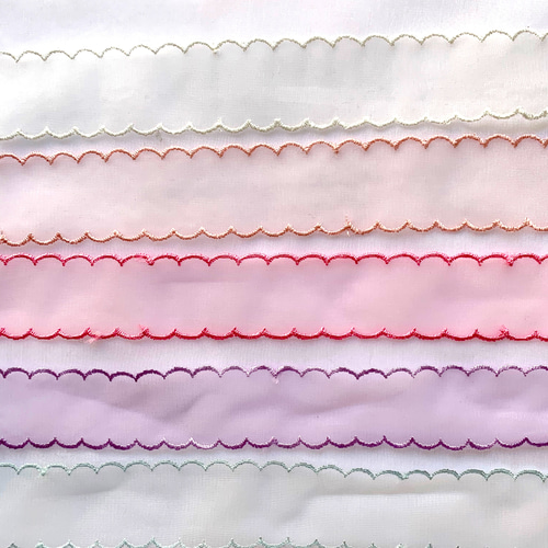 MILK　Ribbon Eyelet ミニ SK　グレーストライプ　ピンクリボン MILK Ribbon Eyelet ミニ SK グレーストライプ ピンクリボン