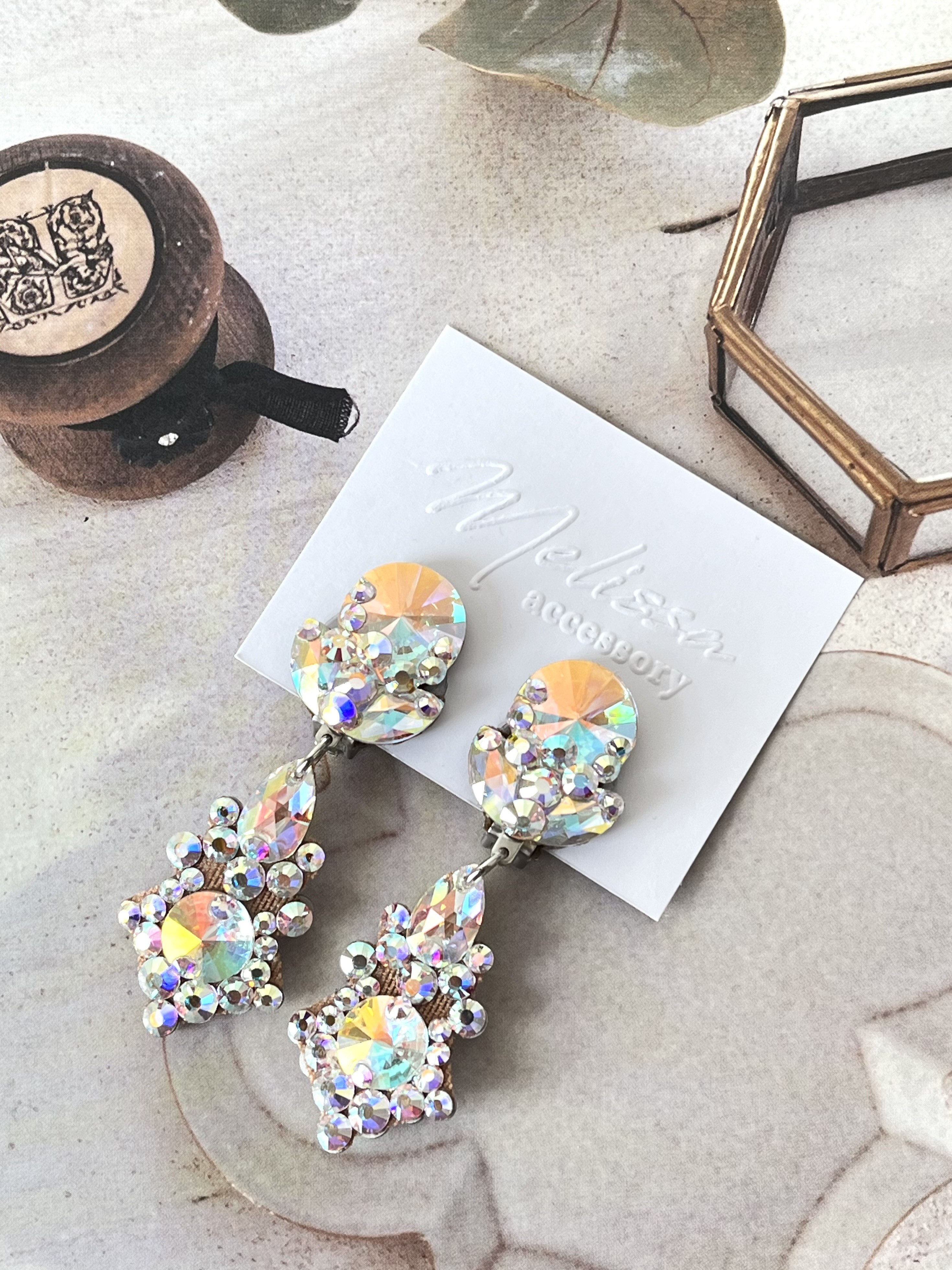 社交ダンス　ウェディング♡ クリスタルオーロライヤリング