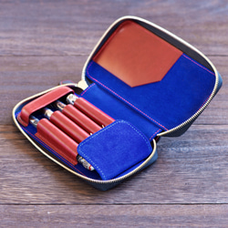 圓形拉鍊鋼筆盒，附 4 支筆，顏色順序 第13張的照片