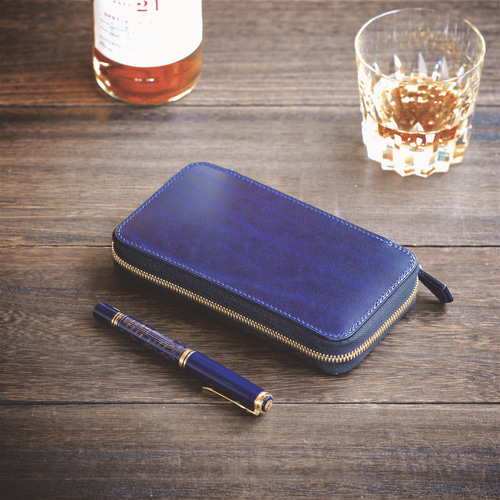 ラウンドファスナー万年筆ケース 4本挿し カラーオーダー ペンケース