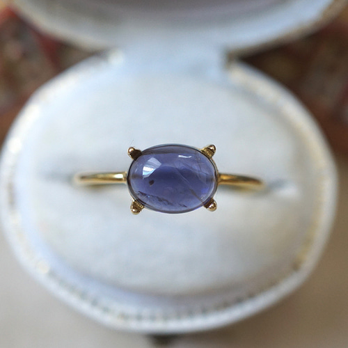 【いとう商品/宝石/アイオライト/ハイグレードリング】 8×6】宝石質アイオライトRing〈18kgp〉 指輪・リング ご愛顧
