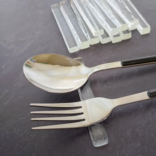 クリアガラスのカトラリーレスト 箸・箸置き 秋ing-glass工房 通販