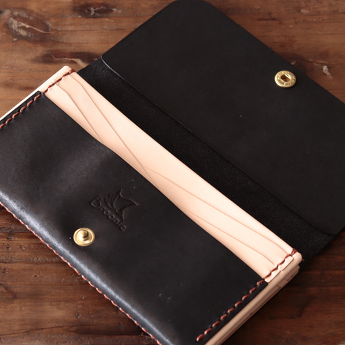 現品販売＊4月閉店○ｼﾝﾌﾟﾙｽﾘﾑ長財布2背面ポケット付きブラック【大